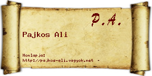 Pajkos Ali névjegykártya